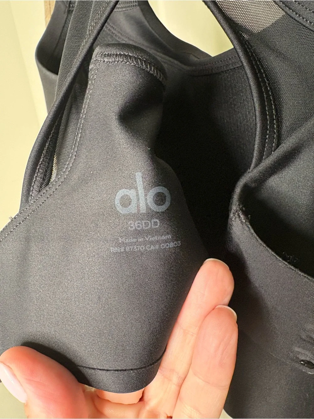 ALO Yoga Women's Black Mesh Back High-Support Sports Bra